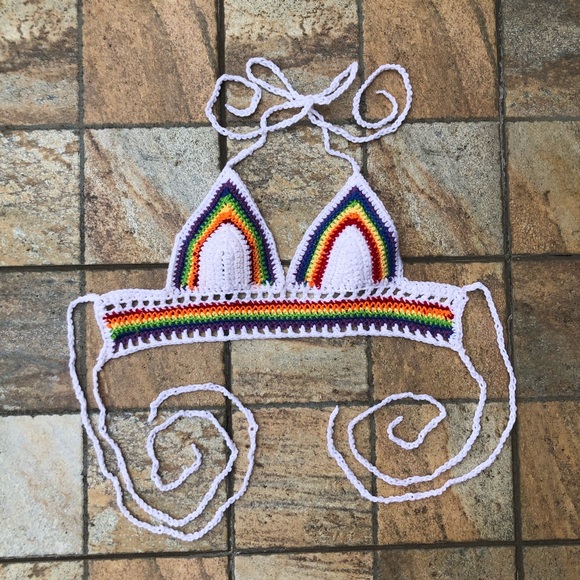 LOVE Pride Crochet Bralette - Picture 2 of 3